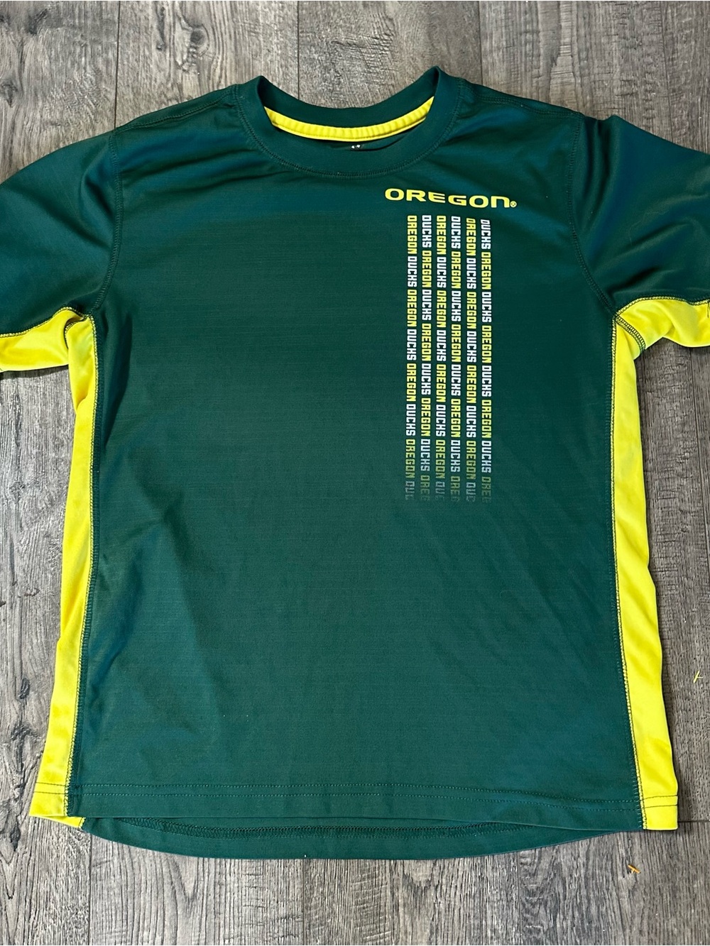 Oregon Ducks Green Short Sleeve Athletic Tee with Yellow Accents